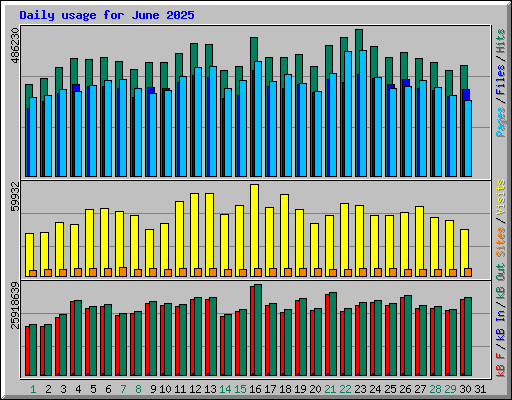 Daily usage for June 2025