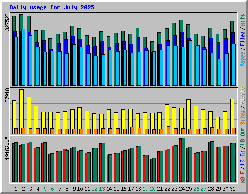 Daily usage for July 2025