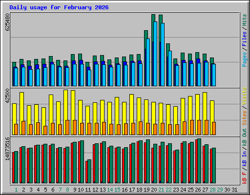 Daily usage for February 2026