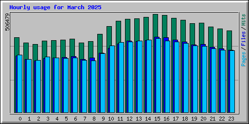 Hourly usage for March 2025