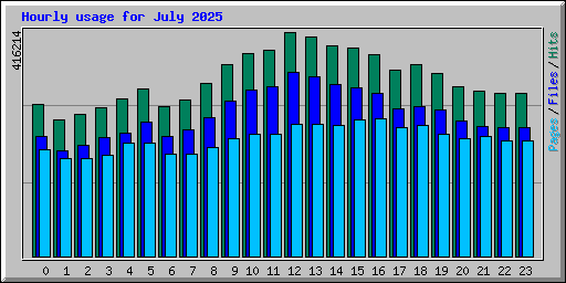 Hourly usage for July 2025